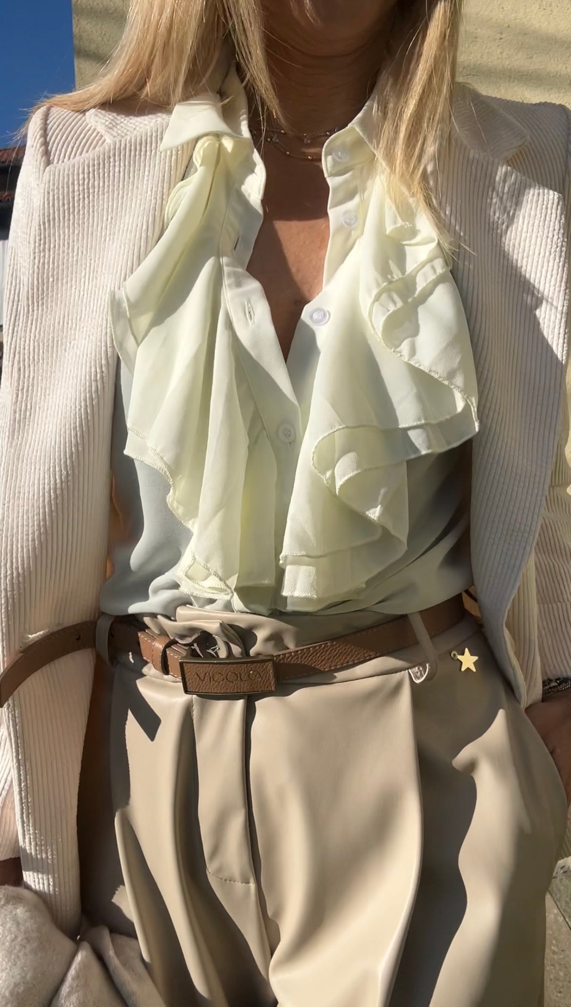 Camicia voile con ruches