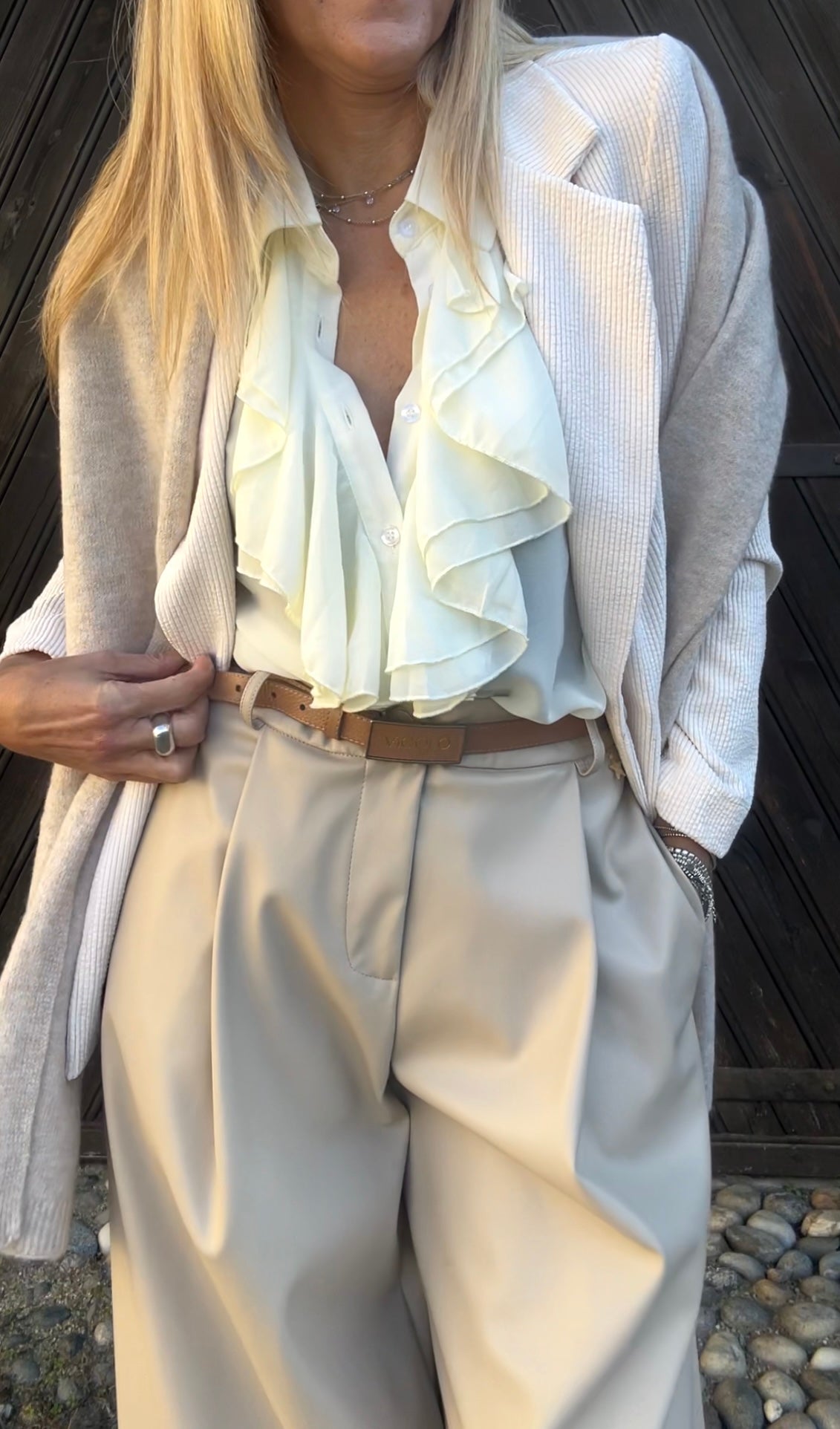 Camicia voile con ruches